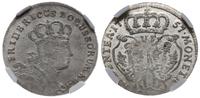 szóstak 1757 C, Cleve, moneta umyta, w pudełku f
