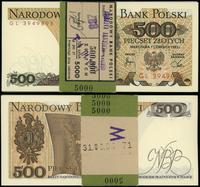 zestaw: 100 x 500 złotych 1.06.1982, różne serie