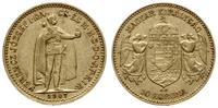 10 koron 1907 KB, Kremnica, złoto 3.37 g, Fr. 25