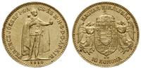 10 koron 1910 KB, Kremnica, złoto 3.39 g, Fr. 25