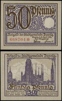 50 fenigów 15.04.1919, numeracja 668704, druk fi