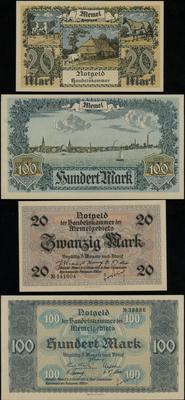 Prusy Wschodnie, zestaw: 20 marek (I) i 100 marek (II+), 22.02.1922