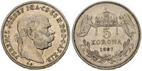 5 koron 1907, Kremnica, srebro 23.91 g