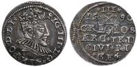 trojak 1590, Ryga, mała głowa króla, dwukropek p