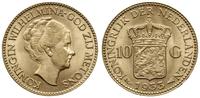 10 guldenów  1933, Utrecht, złoto 6.71 g, bardzo