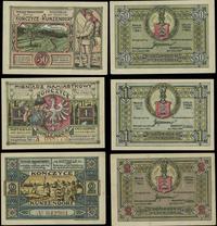 Śląsk, zestaw 3 bonów: 50 fenigów, 1 i 2 marki, ważne do 1.10.1923