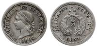 5 centavos 1902, Filadelfia, srebro próby 666, 1