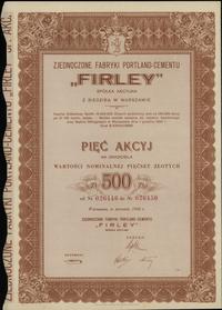 5 akcji na 100 złotych 1938, Warszawa, numeracja