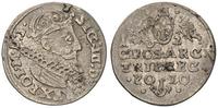 trojak 1624, Kraków, moneta wymyta, leżąca cyfra