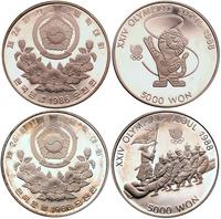 5.000 won - 2 sztuki 1986, pamiątkowe monety Oli