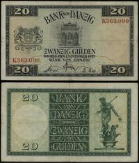 20 guldenów 1.11.1937, seria K, numeracja 363090