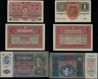 zestaw 3 banknotów o nominałach:, 1 korona 1.12.