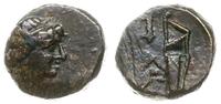 brąz ok 100-70 pne, Aw: Głowa Dionizosa w prawo,