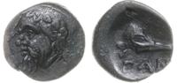 brąz 390-380 pne, Aw: Głowa Dionizosa w lewo, Rw