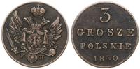 3 grosze polskie 1830 FH, Warszawa, Bitkin 1038,