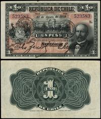 1 peso 13.08.1919, numeracja 523583, złamane, Pi