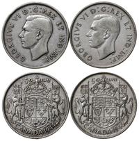 zestaw: 2 x 50 centów 1944, 1946, Ottawa, srebro