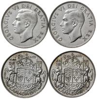 zestaw: 2 x 50 centów 1951, 1952, Ottawa, srebro