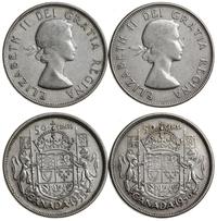 zestaw: 2 x 50 centów 1955, 1956, Ottawa, srebro