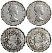 zestaw: 2 x 50 centów 1957, 1958, Ottawa, srebro