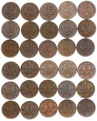 zestaw monet groszowych 1923-1939, Warszawa, roc