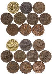 zestaw monet pięciogroszowych 1923-1939, Warszaw