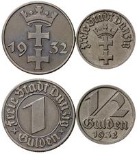 zestaw: 1/2 guldena i 1 gulden 1932, Berlin, łąc