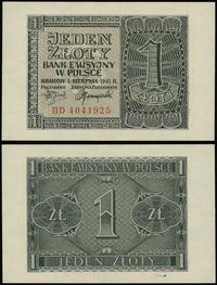 1 złoty 1.08.1941, seria BD, numeracja 4041925, 