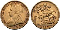 1 funt 1897/M,  Melbourne, złoto 7.93 g