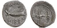 denar legionowy 32-31 pne, Aw: Galera, i napis A