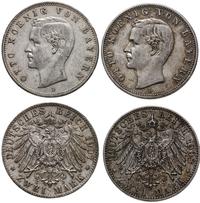 Niemcy, zestaw: 2 x 2 marki, 1907 D, 1908 D