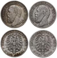 zestaw: 2 x 2 marki 1876 G, 1877 G, Karlsruhe, ł