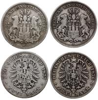 Niemcy, zestaw: 2 x 2 marki, 1876, 1877