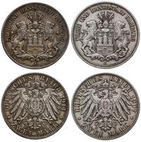 zestaw: 2 x 2 marki 1907, 1914, Hamburg, łącznie