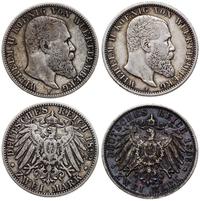 zestaw: 2 x 2 marki 1892, 1896, Stuttgart, łączn