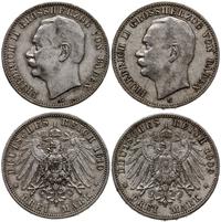 Niemcy, zestaw: 2 x 3 marki, 1909 G i 1910 G