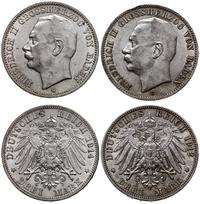 Niemcy, zestaw: 2 x 3 marki, 1912 G i 1914 G