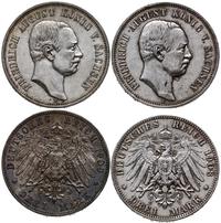 2 x 3 marki 1908 E i 1909 E, Muldenhütten, razem