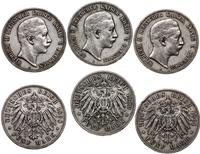 Niemcy, zestaw: 3 x 5 marek, 1898 A, 1900 A, 1901 A