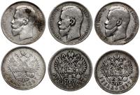 zestaw: 3 x rubel 1897, 2 x Bruksela i 1 x Peter