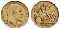 1/2 funta 1906, Londyn, złoto 3.96 g, Seaby 401,
