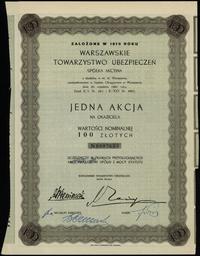 1 akcja na 100 złotych  1931, Warszawa, numeracj
