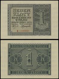 1 złoty 1.03.1940, seria B, numeracja 1150821, u