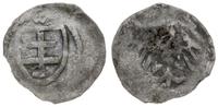denar 1394-1395, Kraków, Aw: podwójny krzyż w ta