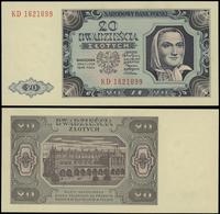 20 złotych 1.07.1948, seria KD, numeracja 162109