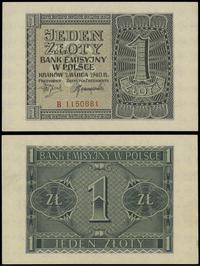 1 złoty 1.03.1940, seria B, numeracja 1150881, p