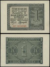 1 złoty 1.08.1941, seria BC, numeracja 3054948, 