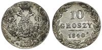 10 groszy 1840, Warszawa, ładnie zachowane, Bitk