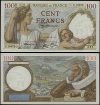 100 franków 13.03.1941, seria U, numeracja 19878