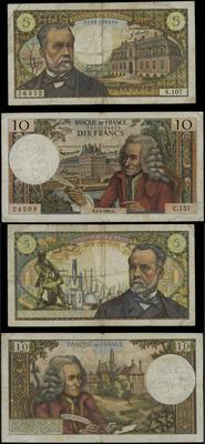 lot 2 banknotów, w skład zestawu wchodzą: 5 fran